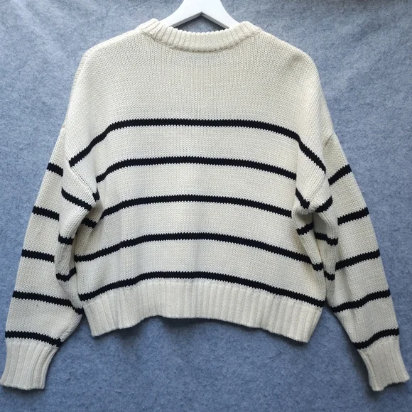 Jenni Kayne Chloe Ivory Black Stripe Crewneck - Picture 5 of 9